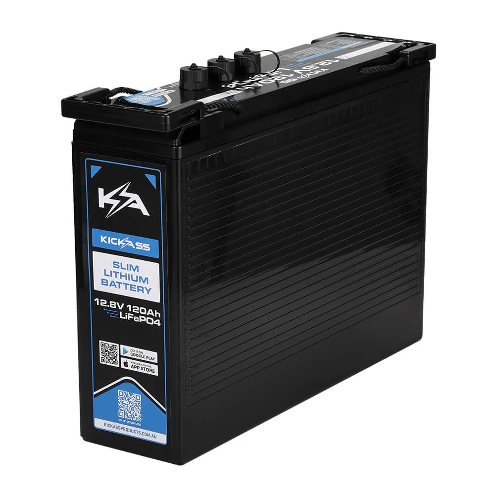 KickAss 120Ah Lithium Slimline Complete Dual Battery Kit with 25A DCDC Charger, Smart Shunt, Tray and Wiring - Image 2