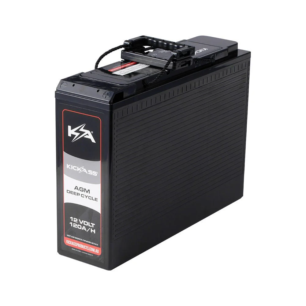 KickAss 12V 120Ah Slimline AGM Essentials Dual Battery Kit with 25A DCDC Charger, Wiring Kit and Maxi Fuse Holder - Image 2