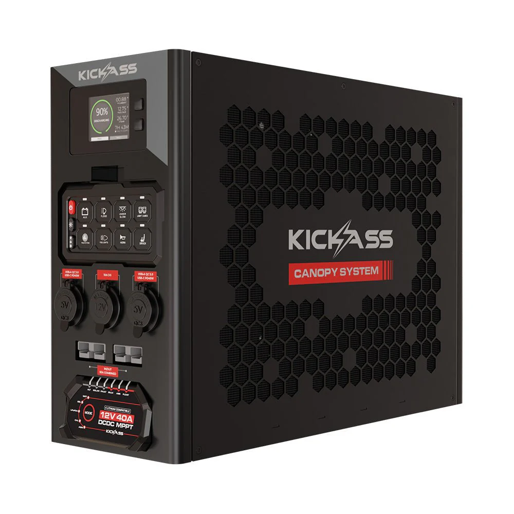 KickAss 12V 230Ah Ultra-X Lithium Slimline Deep Cycle Battery Bundle with Wireless Canopy Power System & Wiring Kit - 230Ah Total Capacity - Image 3