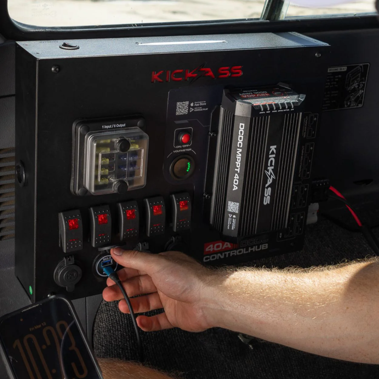 KickAss 12V Control Hub / Panel with Smart 40A DCDC Charger + Integrated Bluetooth - Image 2