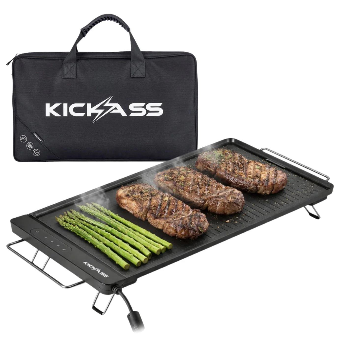 KickAss 50CM Portable Electric BBQ- 1400W & Camping Cleaver Bundle - Image 2