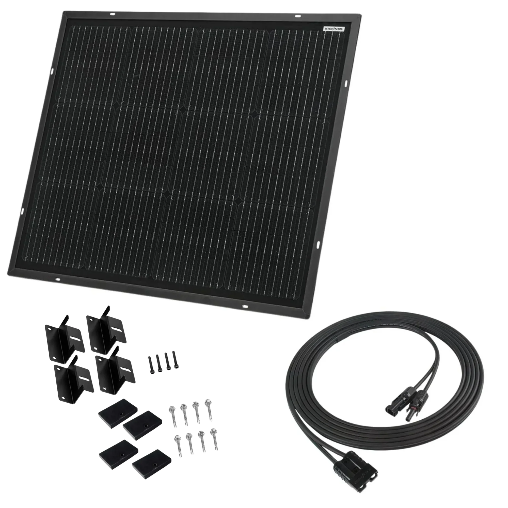 KickAss 80W Ultra Slim Solar Panel + PV to Anderson Extension Cable Bundle - 5m