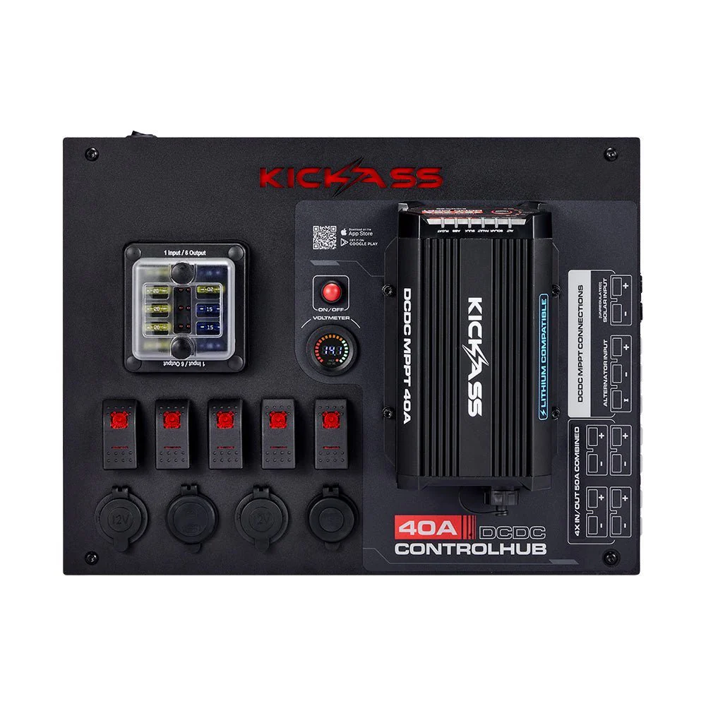 KickAss Control Hub 40A Complete Dual Battery Kit with 2000W Inverter and Smart Shunt - Image 2