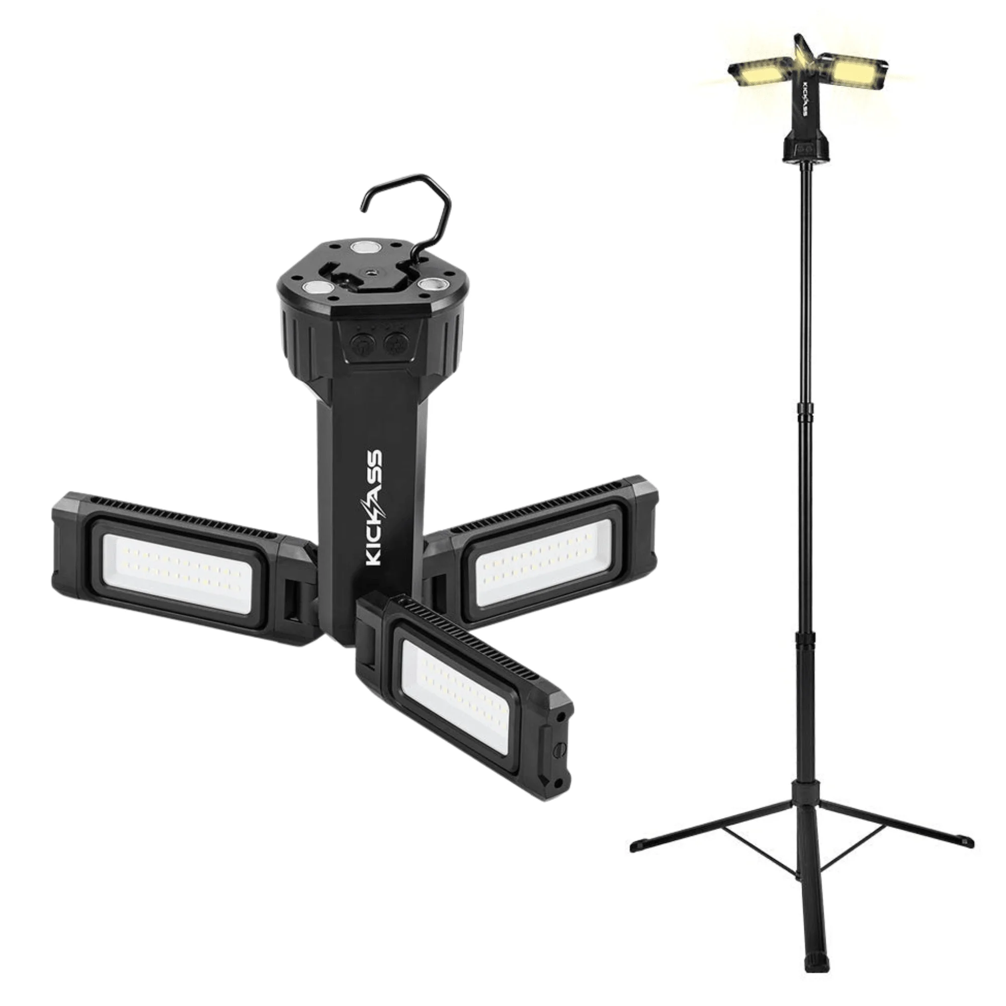 KickAss Rechargeable 1.7m Tripod Camping Light + 12V Anderson To USB Fast Charger Bundle - Image 2